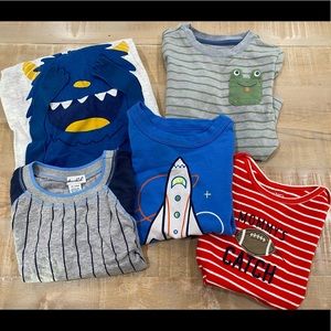 5 set Carters Tea Splendid Cat & Jack toddler baby boy tips tee shirts